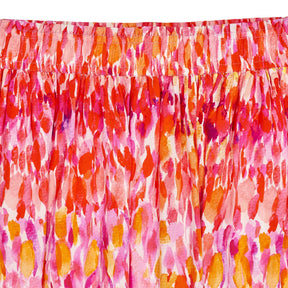 NRBY Pink Brush Print Silk Skirt