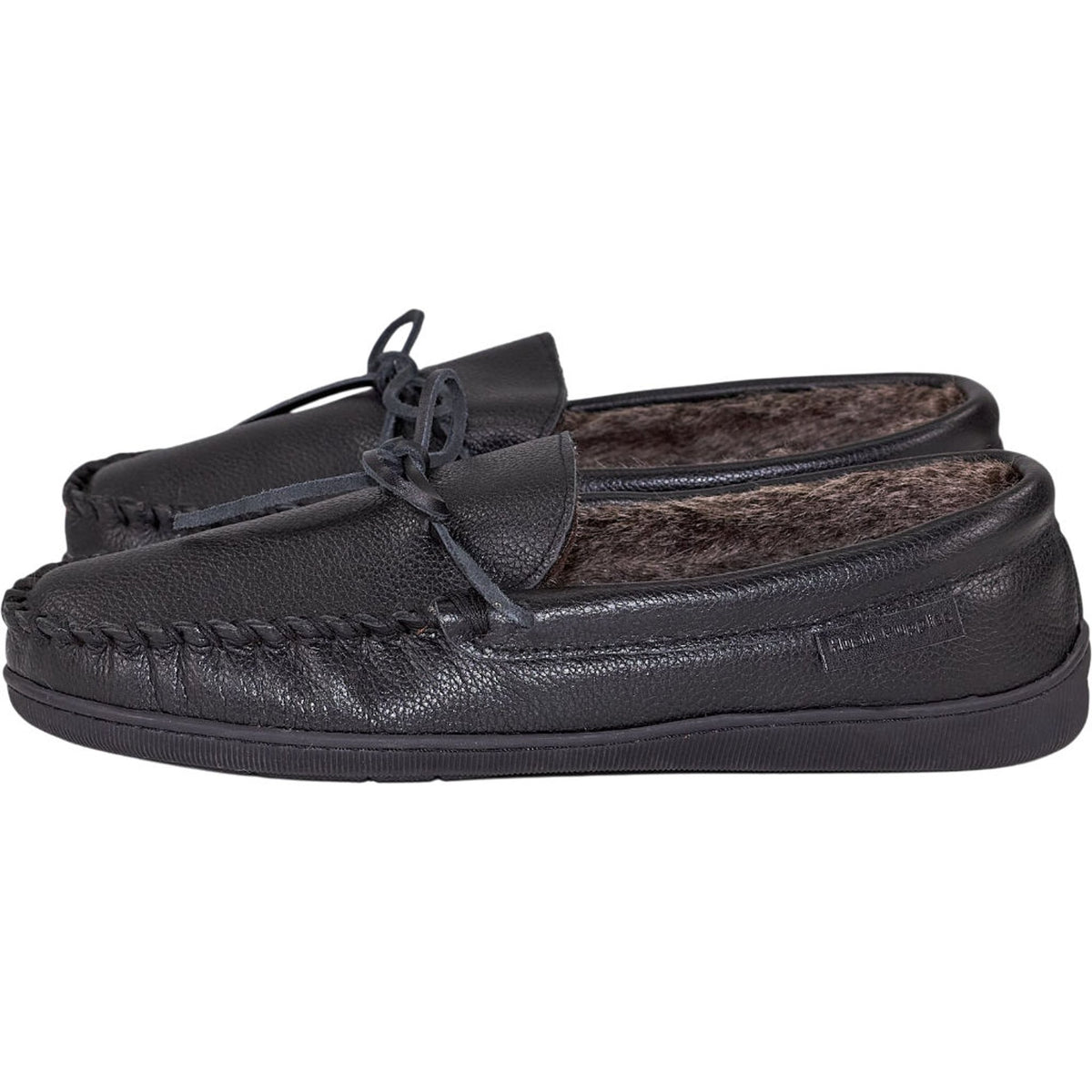 Hush Puppies Black Ace Leather Slippers