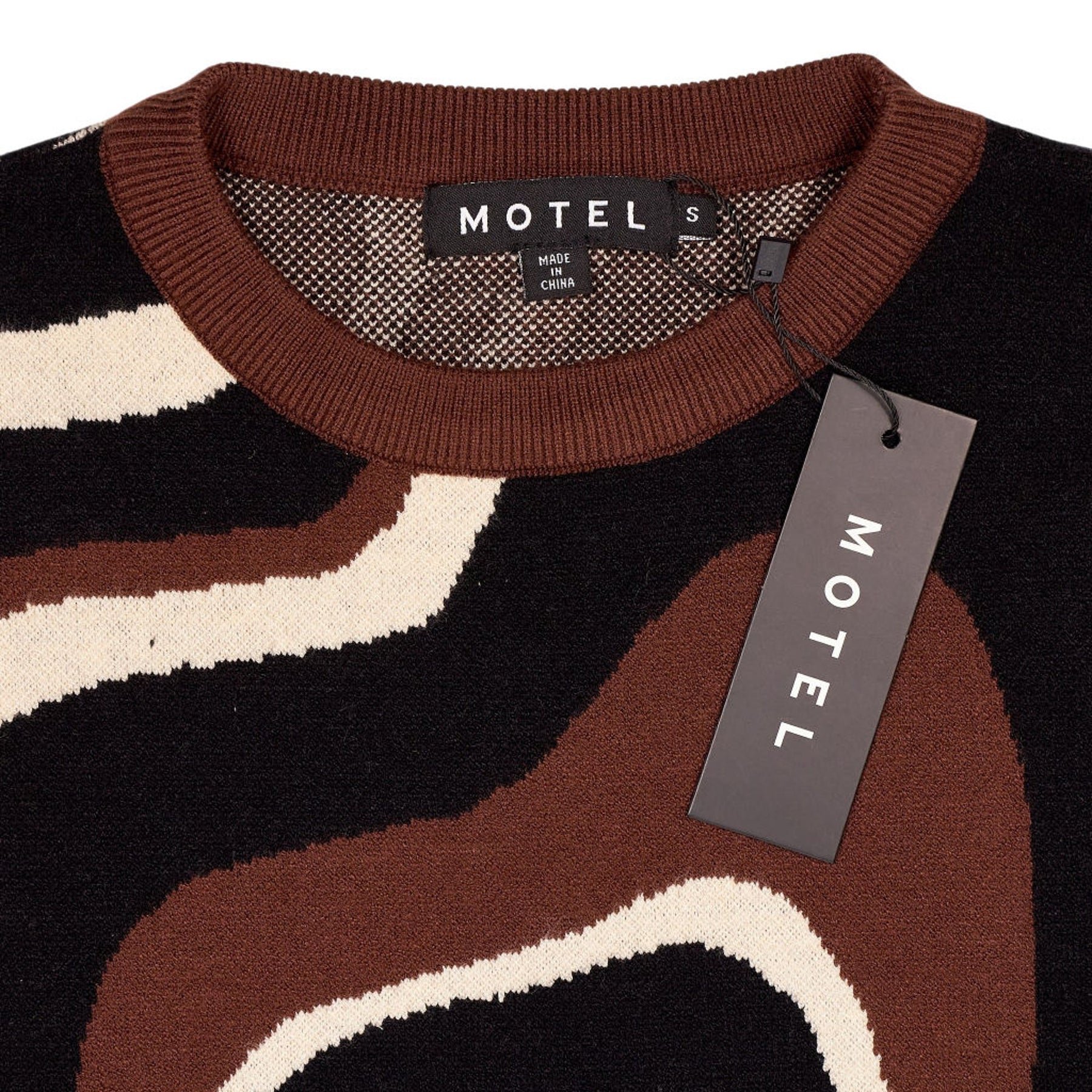 Motel Brown Cream Mably Jumper