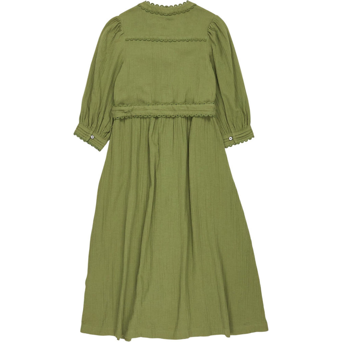 WYSE Green Buttoned Midi Dress