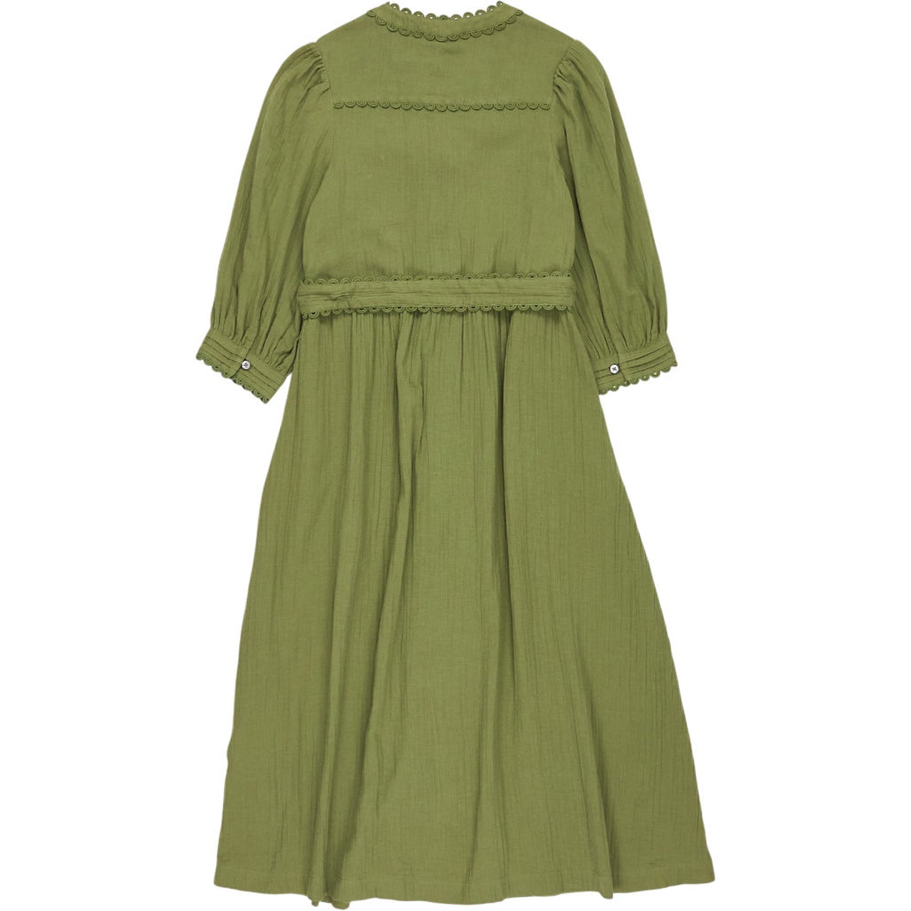 WYSE Green Buttoned Midi Dress