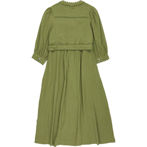 WYSE Green Buttoned Midi Dress
