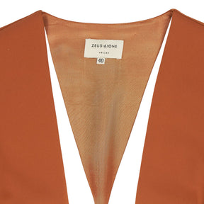 Zeus + Dione Rust and White Midi Dress