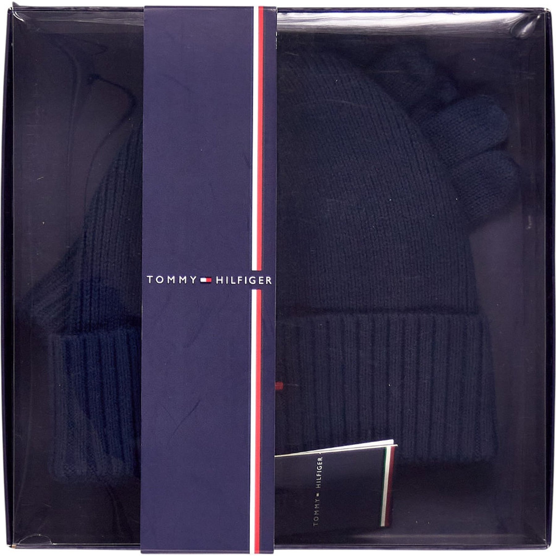 Tommy Hilfiger Navy Beanie & Gloves Set