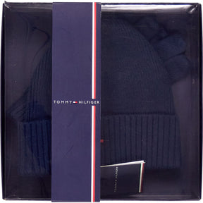 Tommy Hilfiger Navy Beanie & Gloves Set