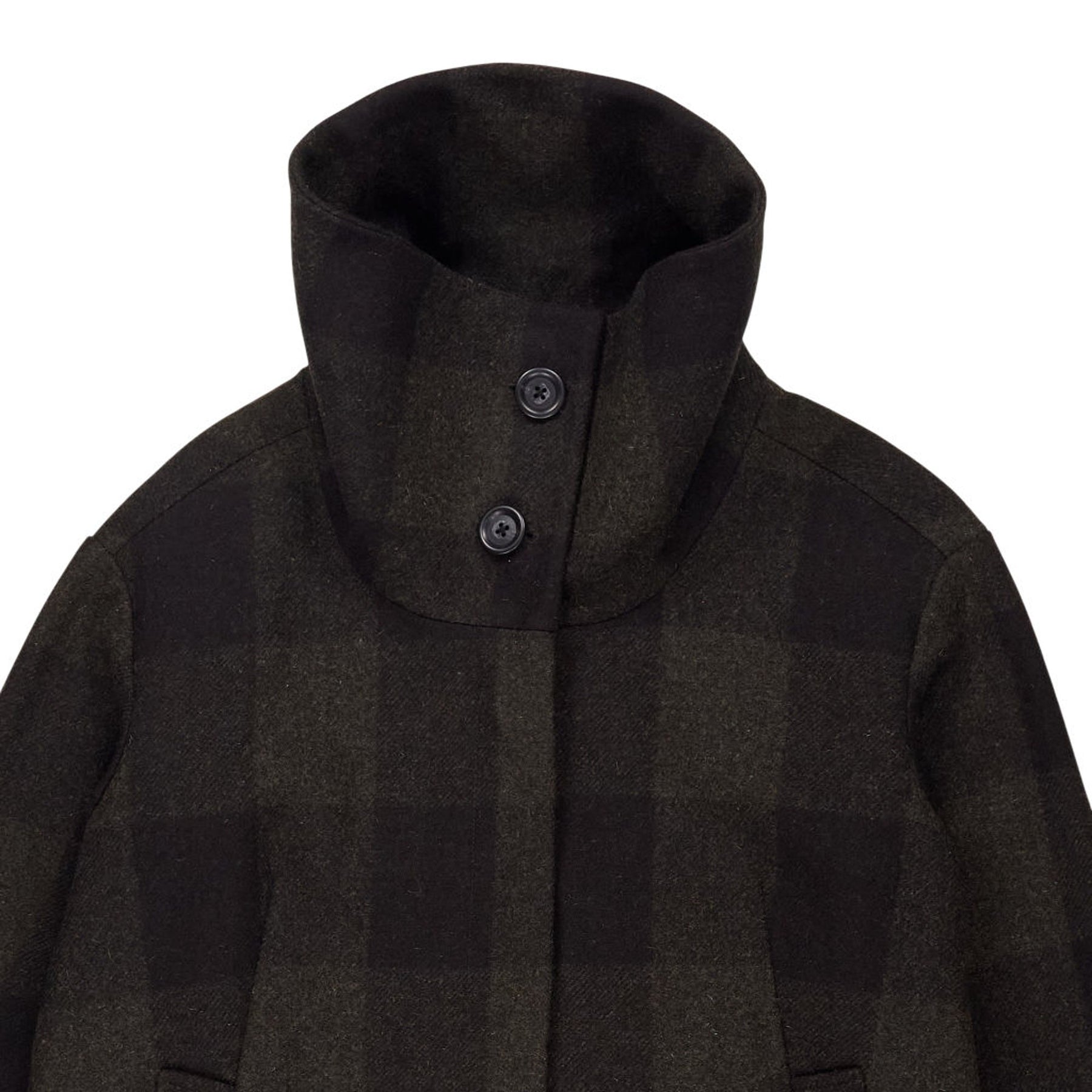Gap Green/Black Check Wool Coat