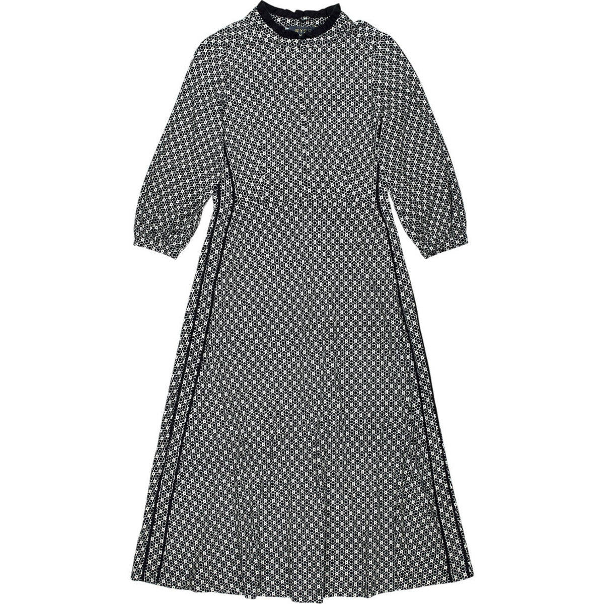 Wyse Black Patterned Midi Dress