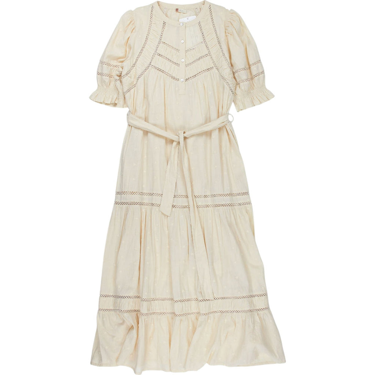 WYSE Cream Long Dress Cotton