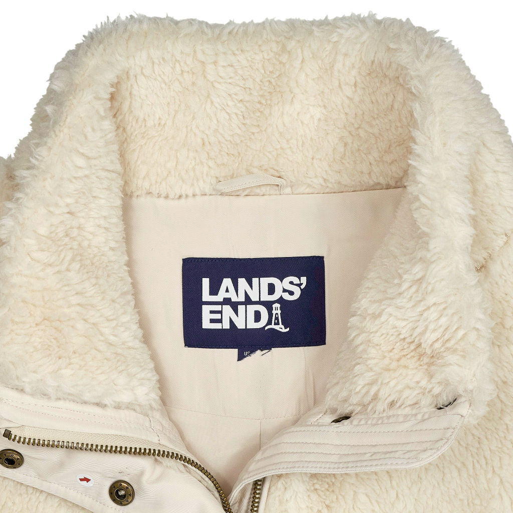 Lands' End Cream Teddy Jacket