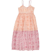 Daydress Pink Orange Printed Midi Dawn Dress
