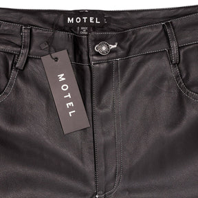 Motel Black PU Zorea Trousers