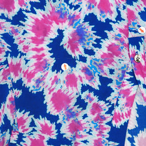 NRBY Blue Pink Printed Silk Blouse