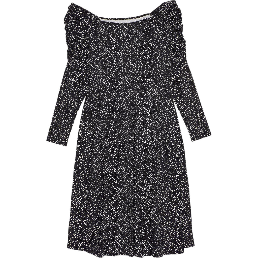 Springfield Black Patterned Off-Shoulder Dress