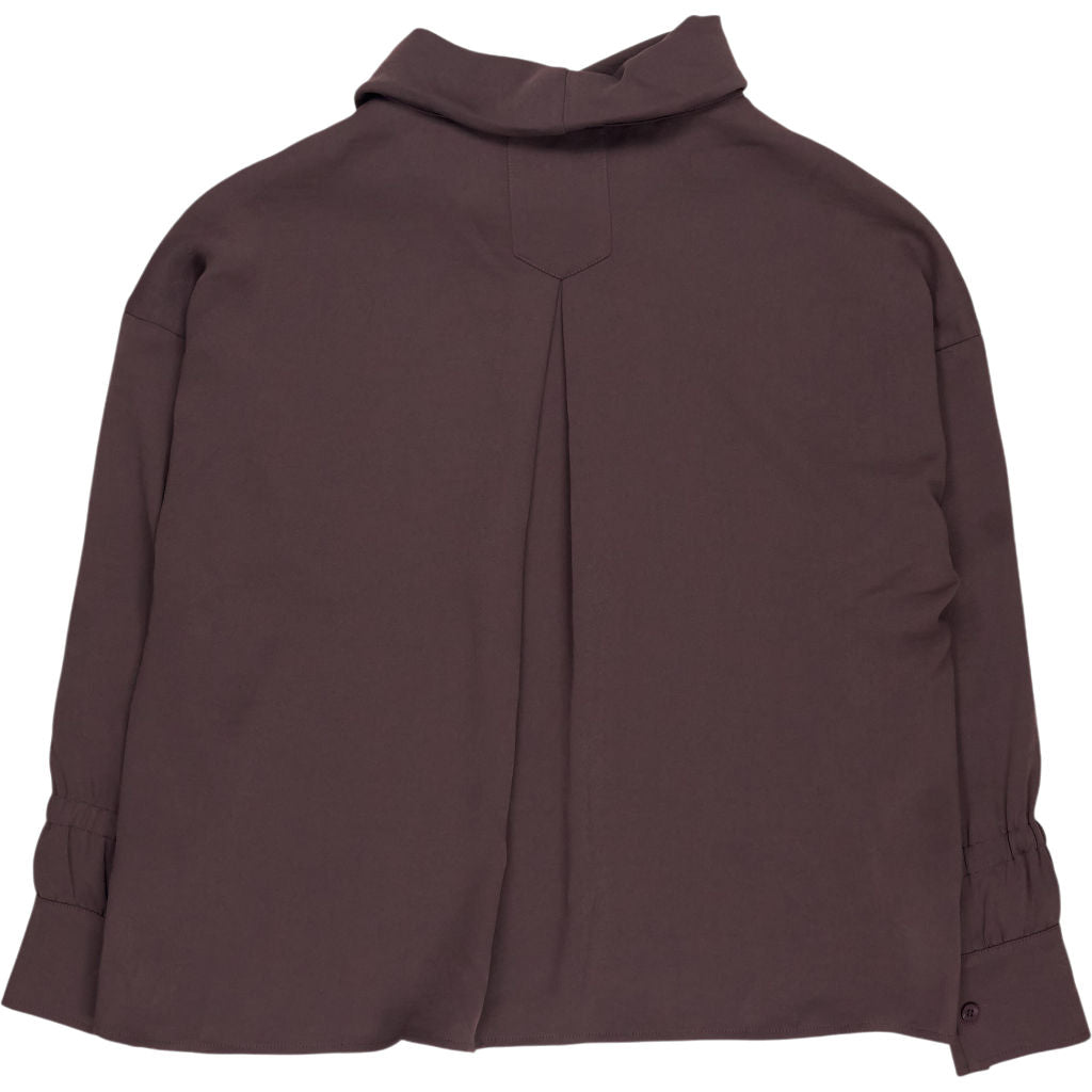Hush Raisin Brown Long Sleeve Cowl Neck Top