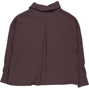 Hush Raisin Brown Long Sleeve Cowl Neck Top