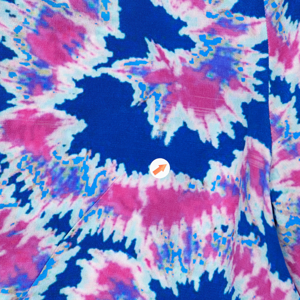 NRBY Blue Pink Printed Silk Blouse