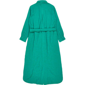 NRBY Green Cotton Belted Shirt Dress