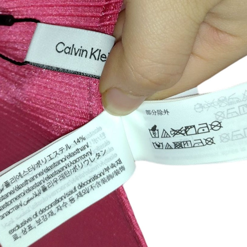 Calvin Klein Pink Intense Power Ribs Swimsuit