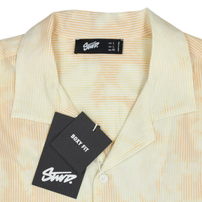 Pull & Bear Orange Tie-Dy/Stripe Boxy Shirt