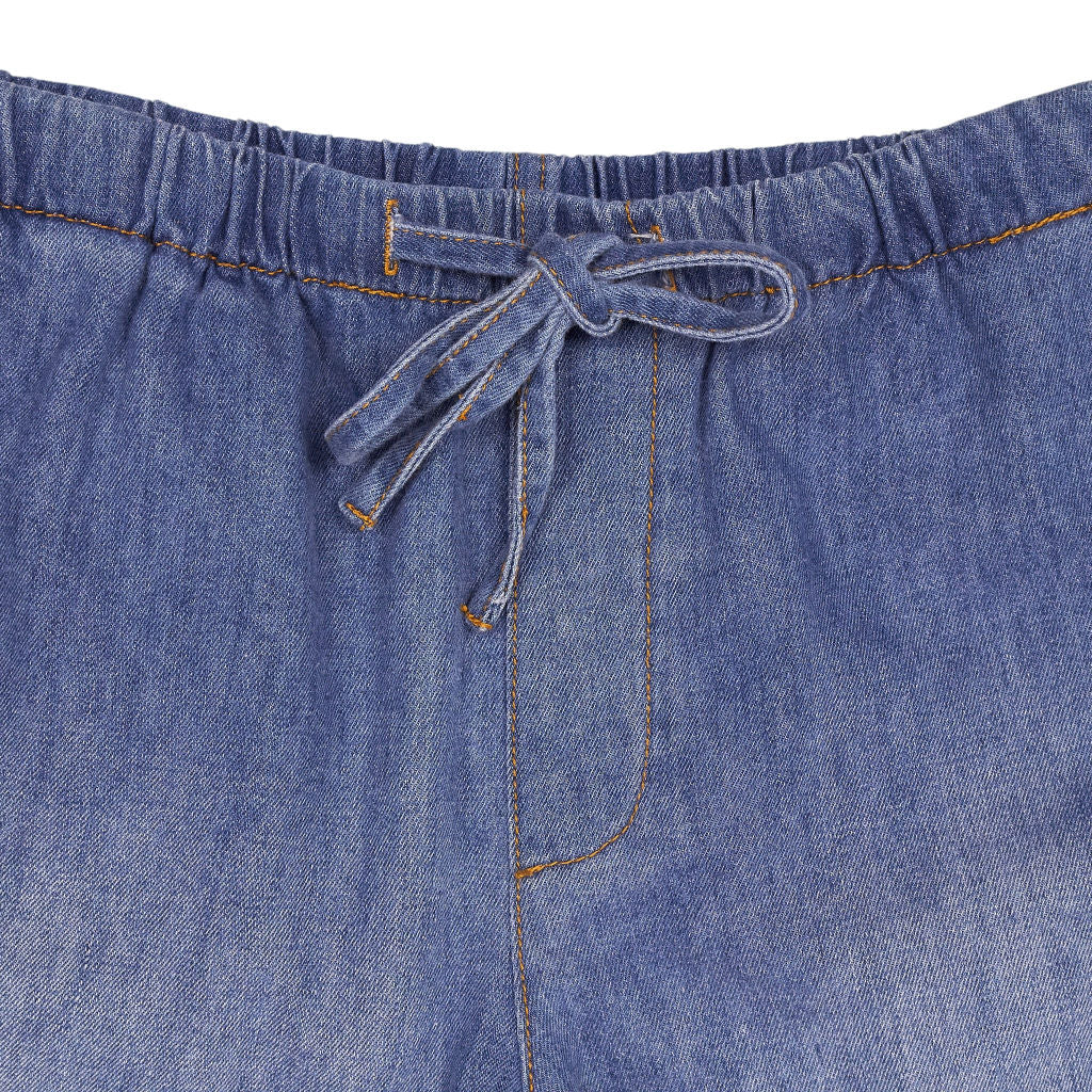 Hush Blue Denim Drawstring Shorts