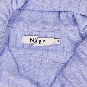NRBY Blue Ribbed Off-Shoulder Jumper