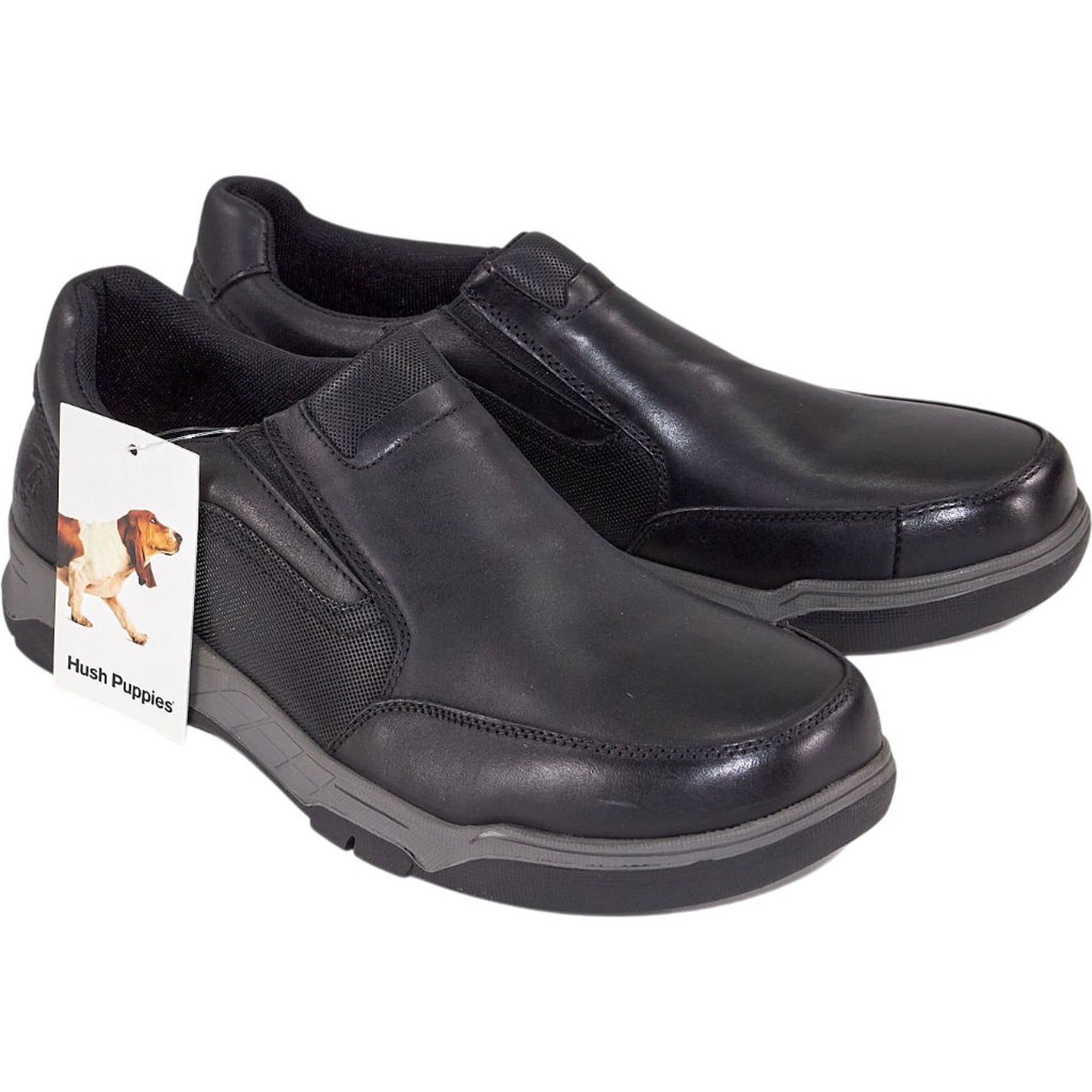 Hush Puppies Black Fletcher Waxy Nubuck Shoes