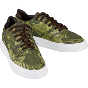 By Walid Green Raw Silk Trainers