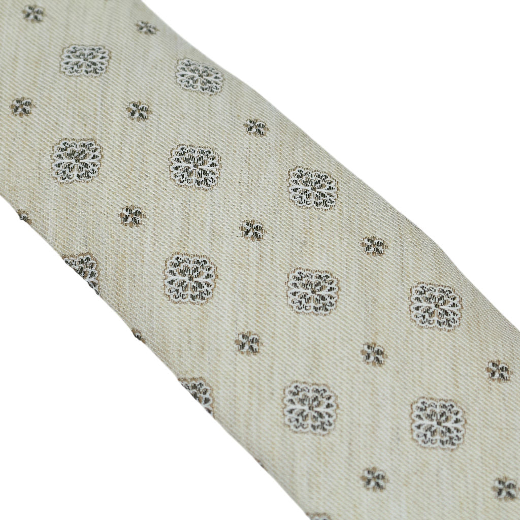 Tessitura Bottinelli x Moss Beige Patterned Tie Bundle x 3