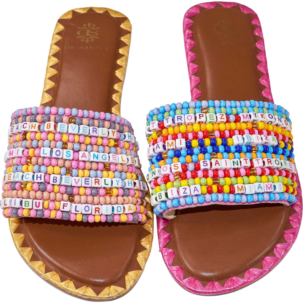 De Siena Multicoloured Beaded Sandals