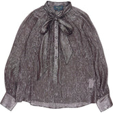 WYSE  Plum Metallic Sheer Blouse