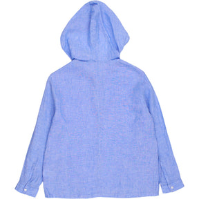 NRBY Blue Hooded Linen Top
