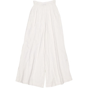 NRBY White Cotton Wide Leg Trousers