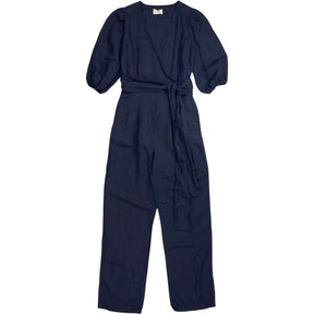 Hush Navy Puff Sleeve Jumpsuit