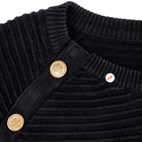 Seraphine Black Ribbed Knit Sweater