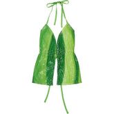 Motel Green Sequin Halterneck Top