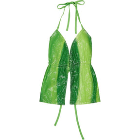 Motel Green Sequin Halterneck Top