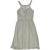 Little Mistress Grey Embellished Dress