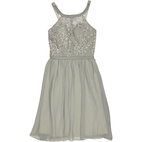 Little Mistress Grey Embellished Dress