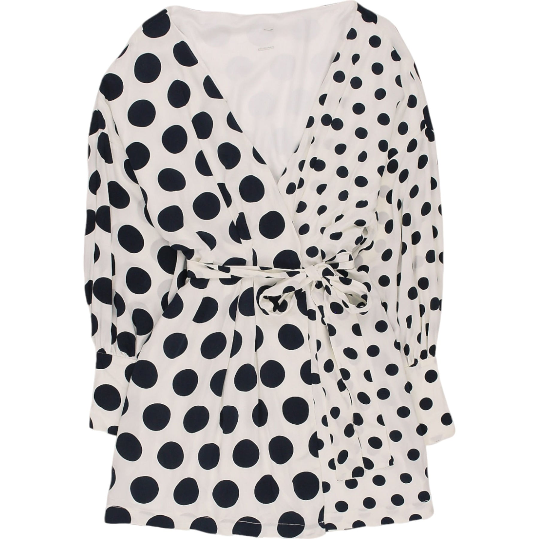 Mother of Pearl Black Polka Dot Wrap Dress