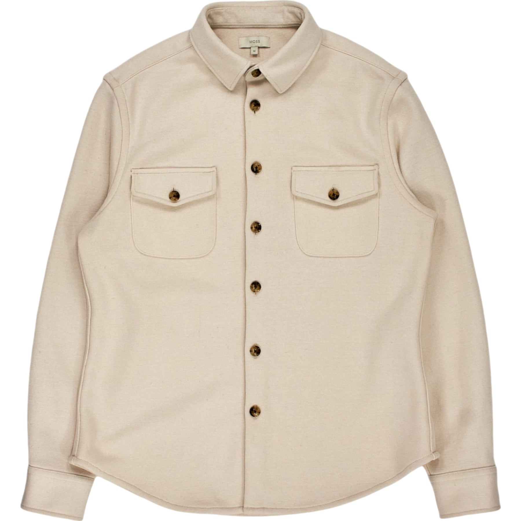 Moss Cream Collared Knit Shirt