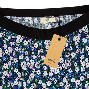 Hush Black Pink Pop Floral Moana Midi Skirt