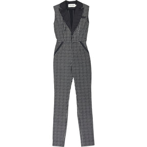 Self-Portrait Black Plaid Jumpsuit