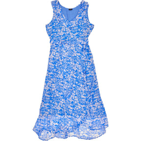 South Beach Blue Floral Maxi Dress