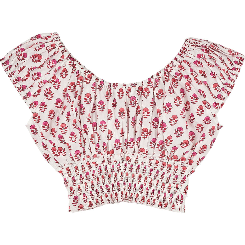 Pink City Prints Pink Strawberry Fields Rah Rah Top