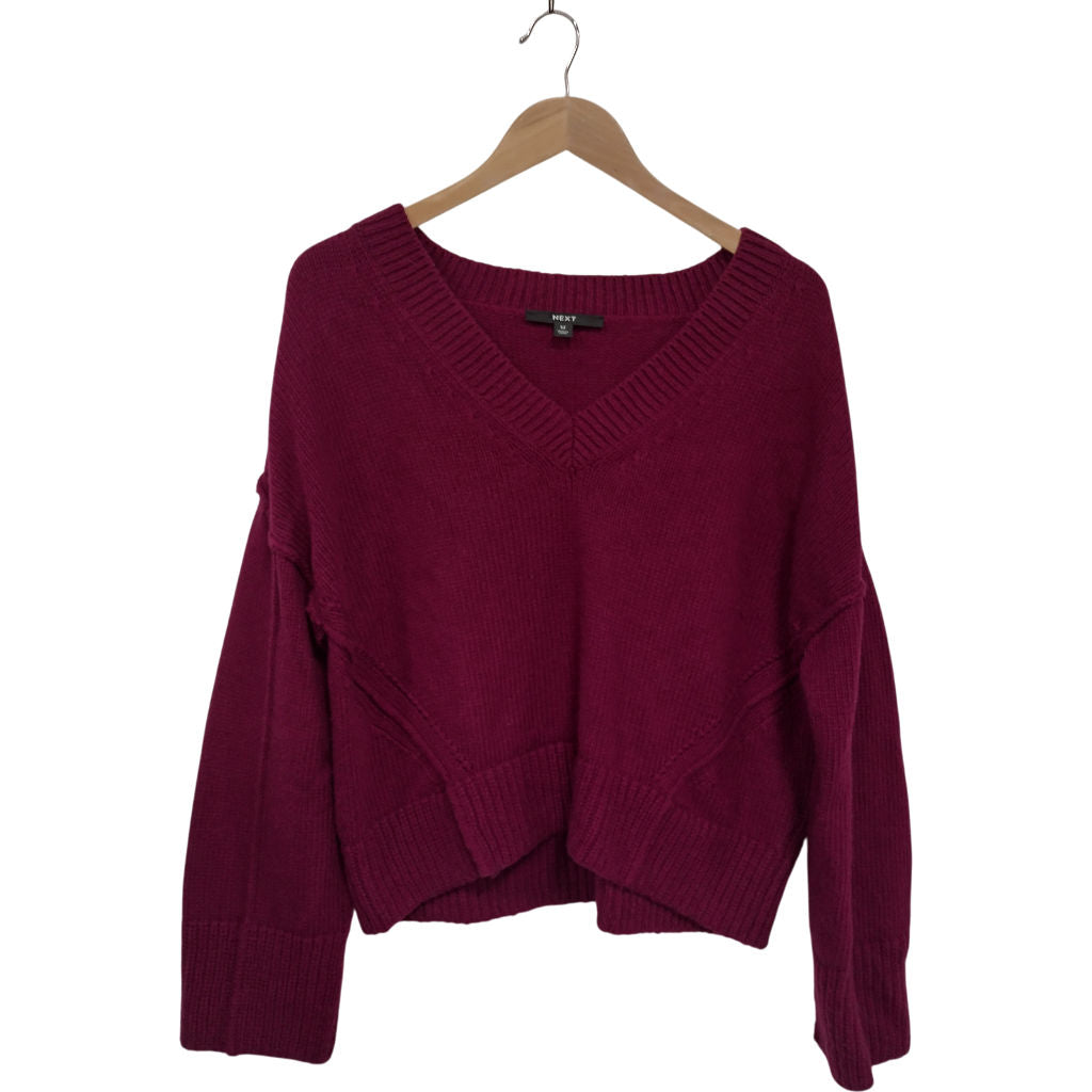 Next Purple V-Neck Knit Jumper