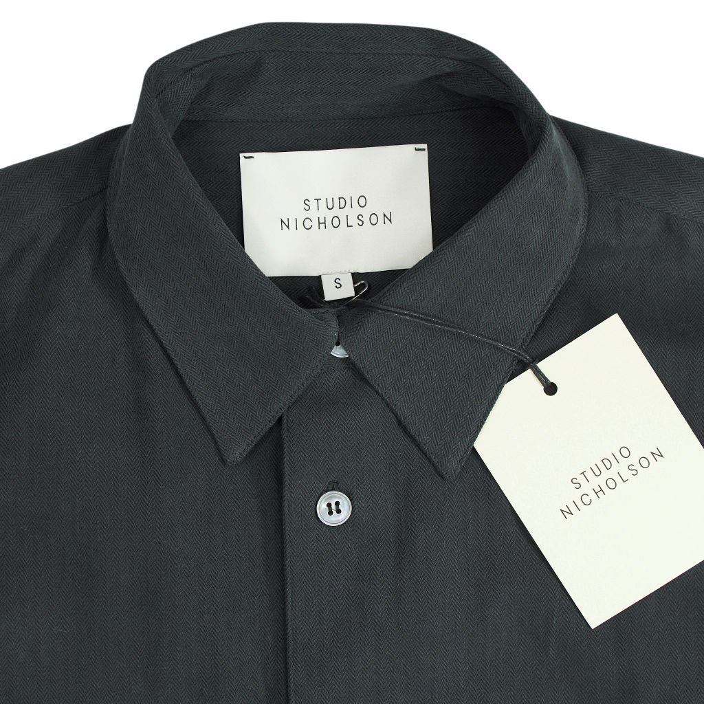 Studio Nicholson Dark Fir Herringbone Shirt