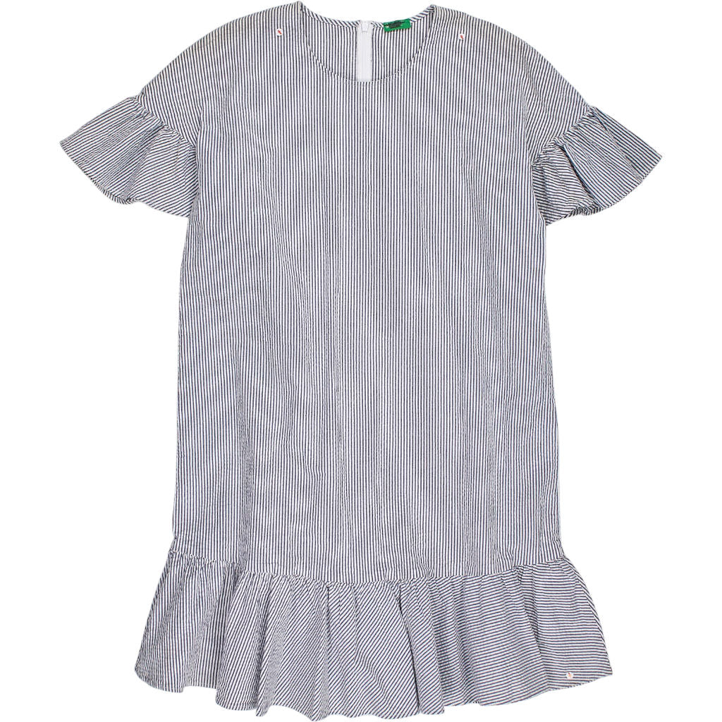 Benetton Striped Ruffle Dress