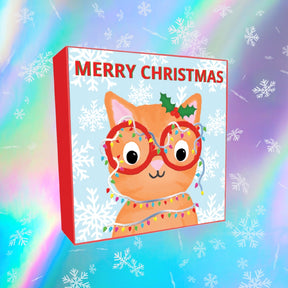 Christmas Cat With Glasses - pack of 8 Christmas cards