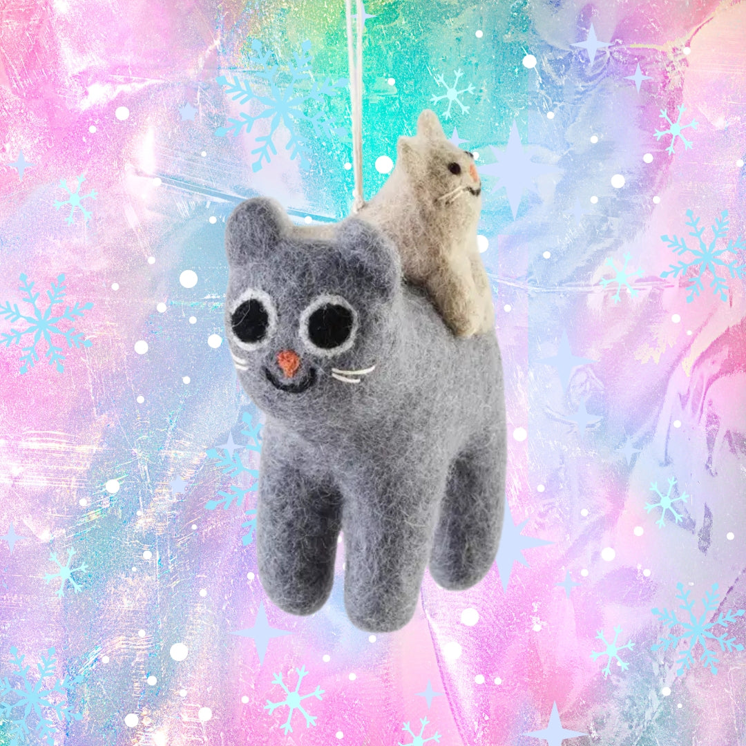 Pabs Cat Hanging Felt Ornament