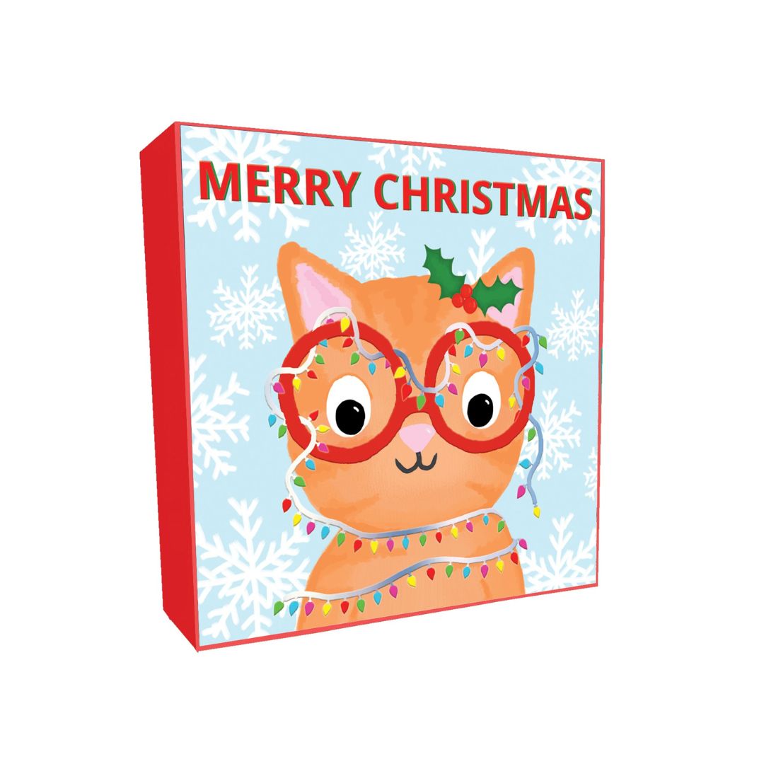 Christmas Cat With Glasses - pack of 8 Christmas cards